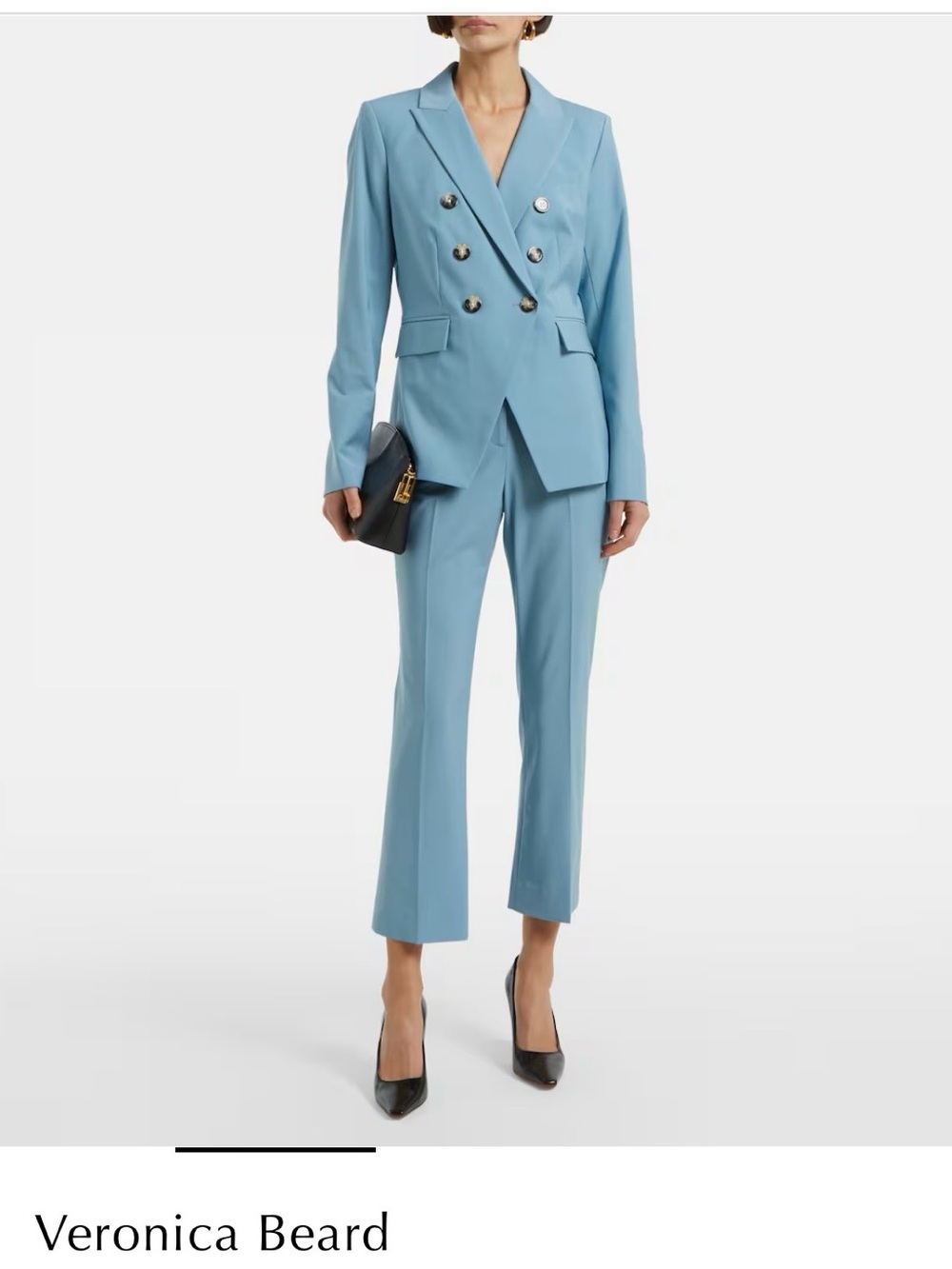 Veronica Beard Powder Blue Double-Breasted Tailored Pantsuit